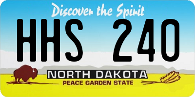 ND license plate HHS240