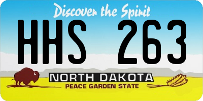 ND license plate HHS263