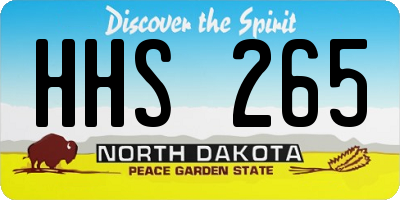 ND license plate HHS265