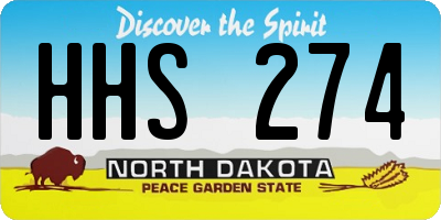 ND license plate HHS274