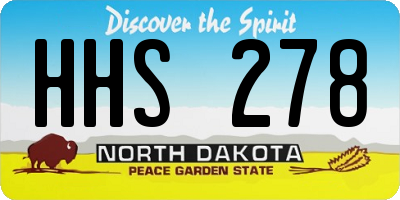 ND license plate HHS278