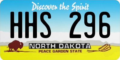 ND license plate HHS296