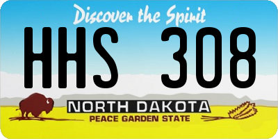 ND license plate HHS308