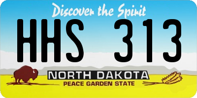 ND license plate HHS313