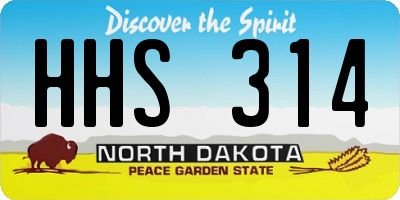 ND license plate HHS314