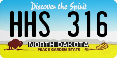 ND license plate HHS316