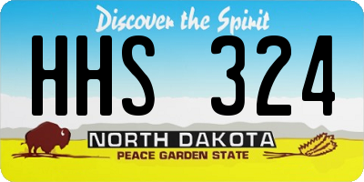 ND license plate HHS324