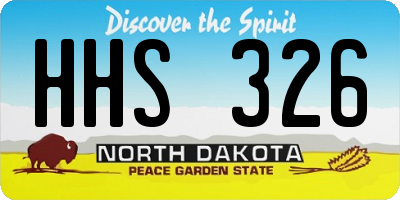 ND license plate HHS326
