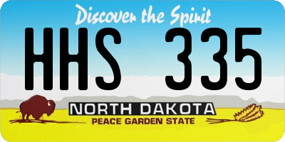 ND license plate HHS335