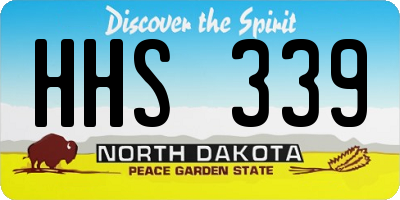 ND license plate HHS339