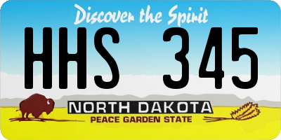 ND license plate HHS345