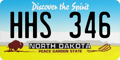 ND license plate HHS346