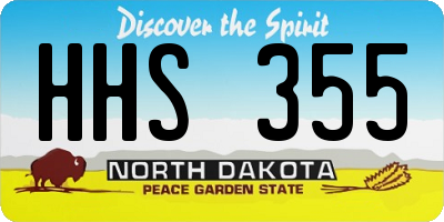 ND license plate HHS355