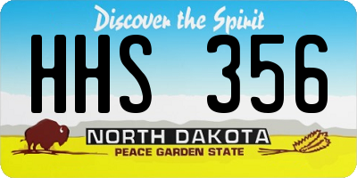 ND license plate HHS356