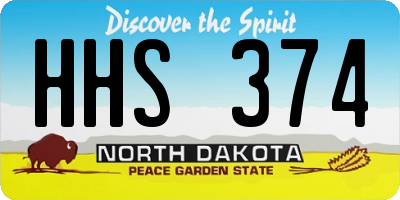 ND license plate HHS374
