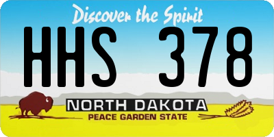 ND license plate HHS378