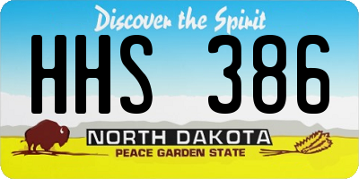 ND license plate HHS386