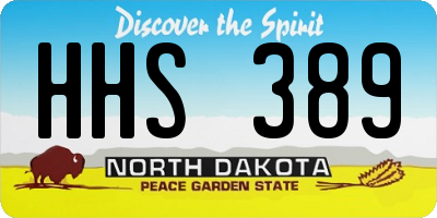 ND license plate HHS389