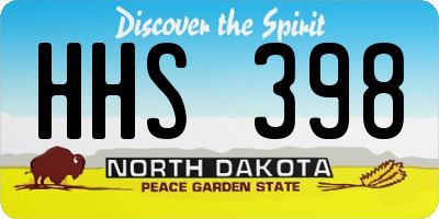 ND license plate HHS398