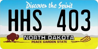 ND license plate HHS403