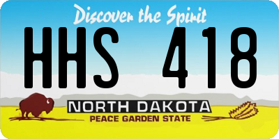 ND license plate HHS418