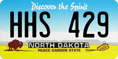 ND license plate HHS429