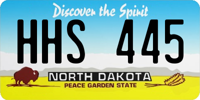 ND license plate HHS445
