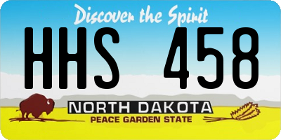 ND license plate HHS458
