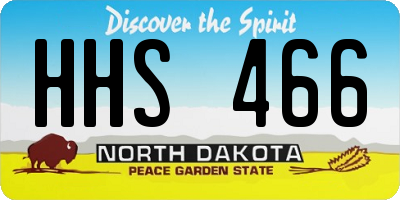 ND license plate HHS466