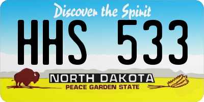 ND license plate HHS533