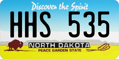 ND license plate HHS535