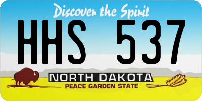 ND license plate HHS537