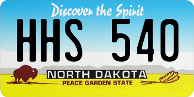 ND license plate HHS540