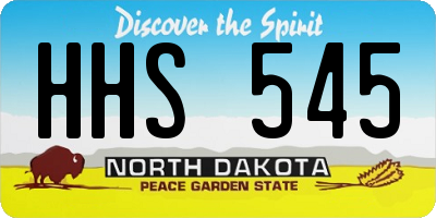 ND license plate HHS545