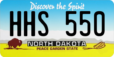 ND license plate HHS550