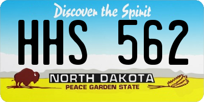 ND license plate HHS562