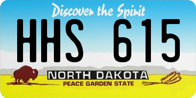 ND license plate HHS615