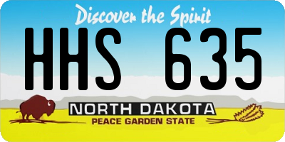 ND license plate HHS635