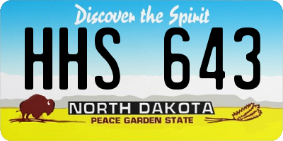 ND license plate HHS643