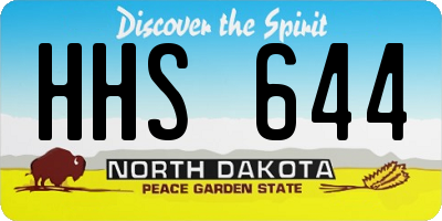 ND license plate HHS644