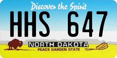ND license plate HHS647