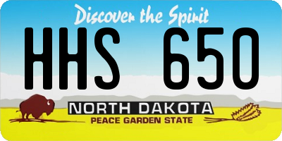 ND license plate HHS650