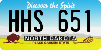 ND license plate HHS651
