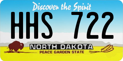ND license plate HHS722