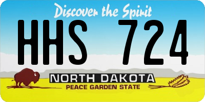 ND license plate HHS724