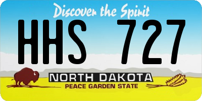 ND license plate HHS727