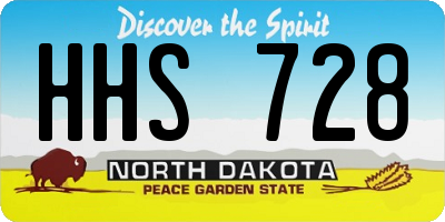 ND license plate HHS728