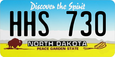 ND license plate HHS730