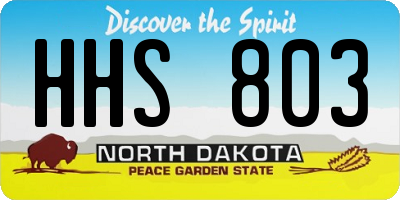 ND license plate HHS803