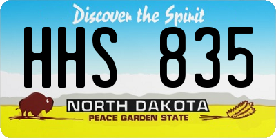 ND license plate HHS835